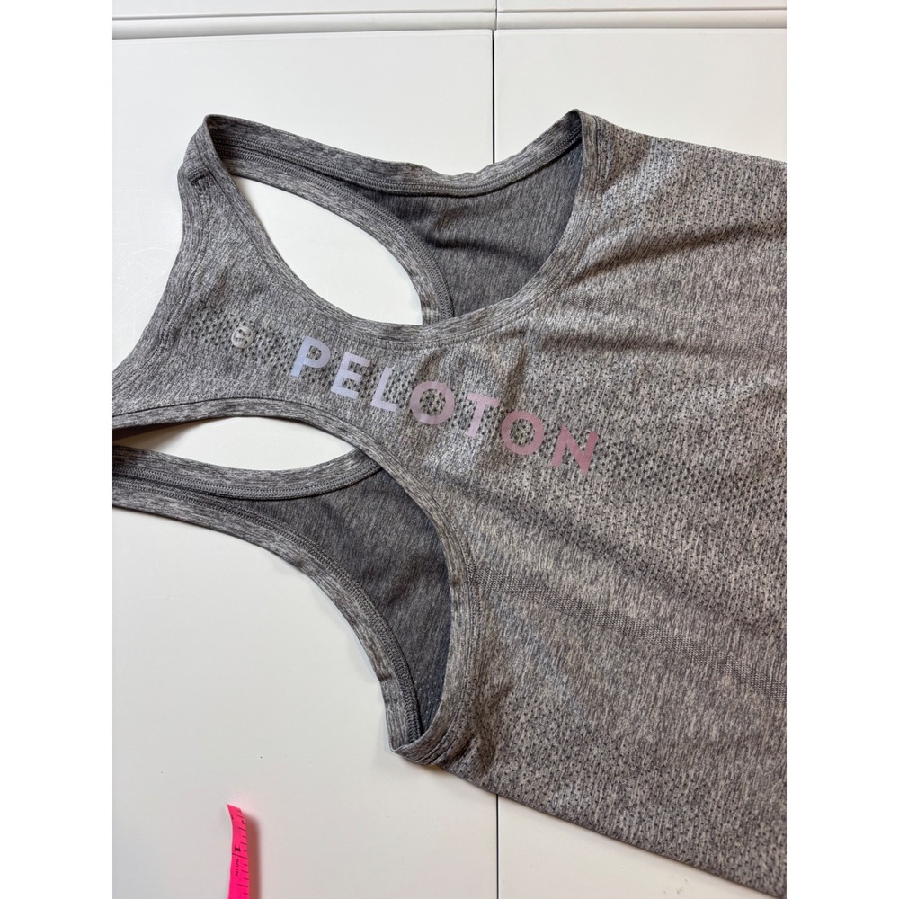 Lululemon Peloton Swiftly Tech Racerback Tank Top Grey Size 6 Athletic Workout‎